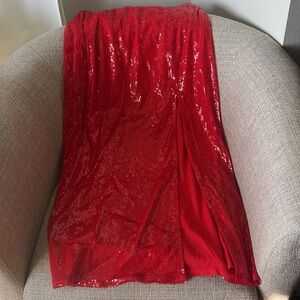 NWT Red sequin skirt with slit
